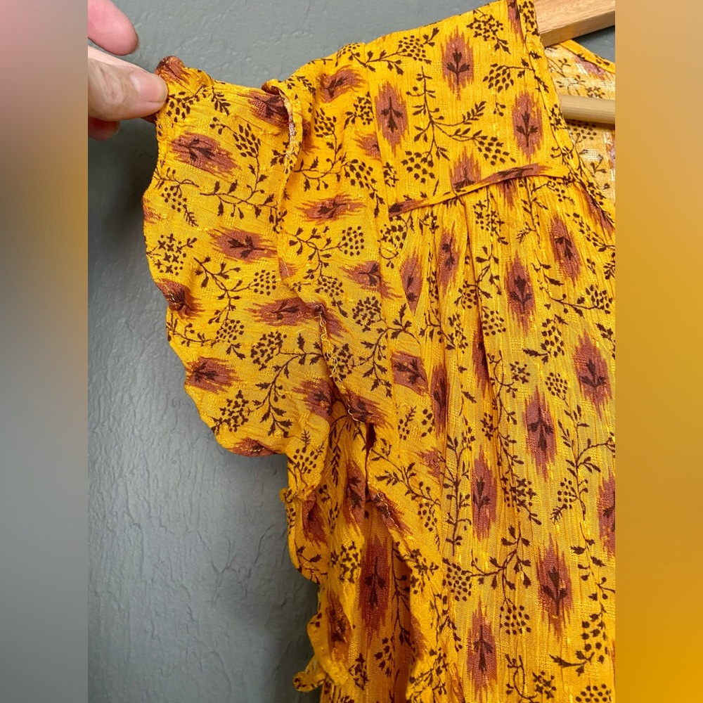 Haute Hippie Yellow Floral Blouse